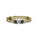 1 - Twyla 0.30 ctw Natural Diamond (3.40 mm) and Black Diamond Three Stone Engagement Ring  