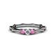 1 - Twyla 0.30 ctw Natural Diamond (3.40 mm) and Pink Sapphire Three Stone Engagement Ring  