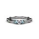 1 - Twyla 0.26 ctw Natural Diamond (3.40 mm) and Aquamarine Three Stone Engagement Ring  