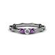 1 - Twyla 0.26 ctw Natural Diamond (3.40 mm) and Amethyst Three Stone Engagement Ring  