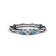 1 - Twyla 0.28 ctw Natural Diamond (3.40 mm) and Blue Topaz Three Stone Engagement Ring  