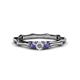 1 - Twyla 0.26 ctw Natural Diamond (3.40 mm) and Iolite Three Stone Engagement Ring  