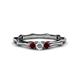 1 - Twyla 0.32 ctw Natural Diamond (3.40 mm) and Red Garnet Three Stone Engagement Ring  