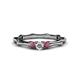 1 - Twyla 0.32 ctw Natural Diamond (3.40 mm) and Rhodolite Garnet Three Stone Engagement Ring  