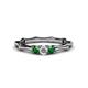 1 - Twyla 0.26 ctw Natural Diamond (3.40 mm) and Emerald Three Stone Engagement Ring  