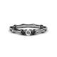 1 - Twyla 0.30 ctw Natural Diamond (3.40 mm) and Black Diamond Three Stone Engagement Ring  