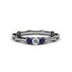 1 - Twyla 0.30 ctw Natural Diamond (3.40 mm) and Blue Sapphire Three Stone Engagement Ring  