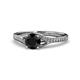 1 - Grianne Signature Black and White Diamond Engagement Ring 