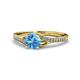 1 - Grianne Signature Blue Topaz and Diamond Engagement Ring 