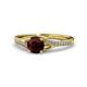 1 - Grianne Signature Red Garnet and Diamond Engagement Ring 