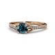 1 - Grianne Signature Blue and White Diamond Engagement Ring 