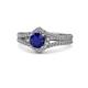 1 - Meryl Signature Blue Sapphire and Diamond Engagement Ring 