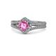 1 - Meryl Signature Pink Sapphire and Diamond Engagement Ring 