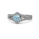 1 - Meryl Signature Aquamarine and Diamond Engagement Ring 