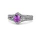 1 - Meryl Signature Amethyst and Diamond Engagement Ring 