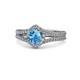 1 - Meryl Signature Blue Topaz and Diamond Engagement Ring 