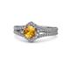 1 - Meryl Signature Citrine and Diamond Engagement Ring 