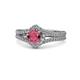 1 - Meryl Signature Rhodolite Garnet and Diamond Engagement Ring 