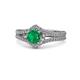 1 - Meryl Signature Emerald and Diamond Engagement Ring 