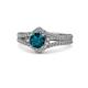 1 - Meryl Signature London Blue Topaz and Diamond Engagement Ring 