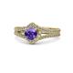 1 - Meryl Signature Iolite and Diamond Engagement Ring 