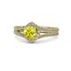 1 - Meryl Signature Yellow and White Diamond Engagement Ring 