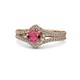 1 - Meryl Signature Rhodolite Garnet and Diamond Engagement Ring 