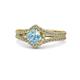 1 - Meryl Signature Aquamarine and Diamond Engagement Ring 