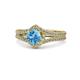 1 - Meryl Signature Blue Topaz and Diamond Engagement Ring 