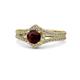1 - Meryl Signature Red Garnet and Diamond Engagement Ring 