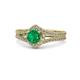 1 - Meryl Signature Emerald and Diamond Engagement Ring 