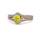 1 - Meryl Signature Yellow and White Diamond Engagement Ring 