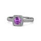 1 - Amias Signature Amethyst and Diamond Halo Engagement Ring 
