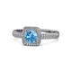 1 - Amias Signature Blue Topaz and Diamond Halo Engagement Ring 