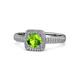 1 - Amias Signature Peridot and Diamond Halo Engagement Ring 