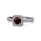 1 - Amias Signature Red Garnet and Diamond Halo Engagement Ring 
