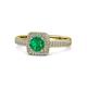 1 - Amias Signature Emerald and Diamond Halo Engagement Ring 