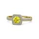 1 - Amias Signature Yellow Diamond and Diamond Halo Engagement Ring 