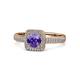 1 - Amias Signature Iolite and Diamond Halo Engagement Ring 