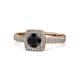 1 - Amias Signature Black Diamond and Diamond Halo Engagement Ring 