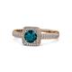 1 - Amias Signature London Blue Topaz and Diamond Halo Engagement Ring 