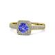 1 - Amias Signature Tanzanite and Diamond Halo Engagement Ring 