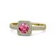 1 - Amias Signature Pink Tourmaline and Diamond Halo Engagement Ring 