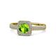 1 - Amias Signature Peridot and Diamond Halo Engagement Ring 