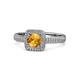 1 - Amias Signature Citrine and Diamond Halo Engagement Ring 