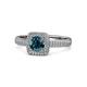 1 - Amias Signature Blue Diamond and Diamond Halo Engagement Ring 
