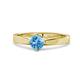 1 - Neve Signature Blue Topaz 4 Prong Solitaire Engagement Ring 