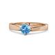 1 - Neve Signature Blue Topaz 4 Prong Solitaire Engagement Ring 