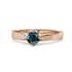 1 - Neve Signature Blue Diamond 4 Prong Solitaire Engagement Ring 