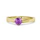 1 - Neve Signature Amethyst 4 Prong Solitaire Engagement Ring 